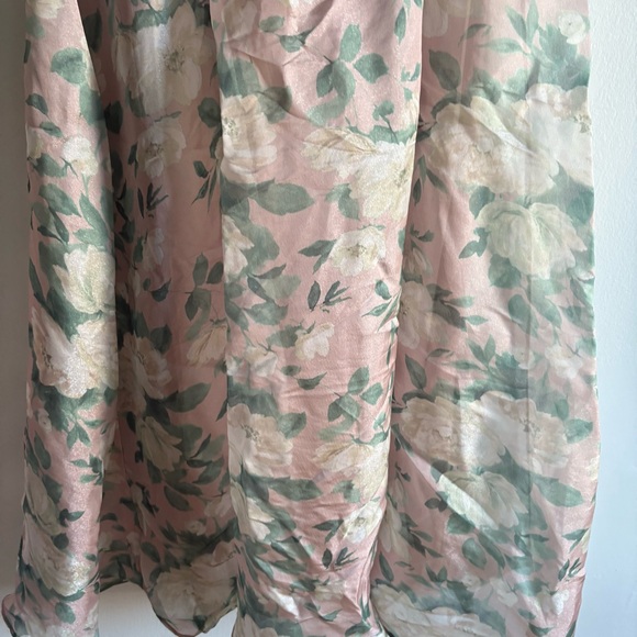 Maniju Sz M Floral Iridescent Wedding Evening Strapless Maxi Gown Dress - Picture 5 of 12